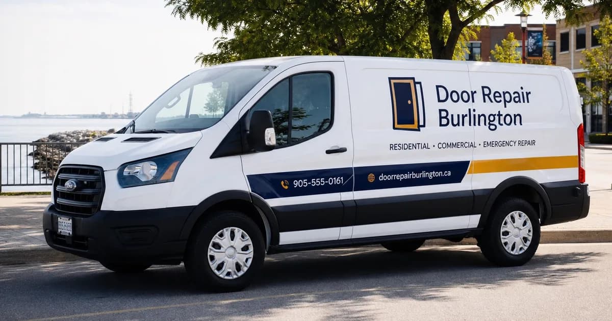 Door repair service vehicle serving Burlington, Ontario